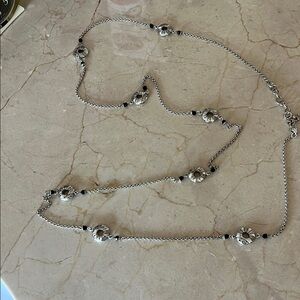 Brighton Silver Tone with Black Women's Station Necklace